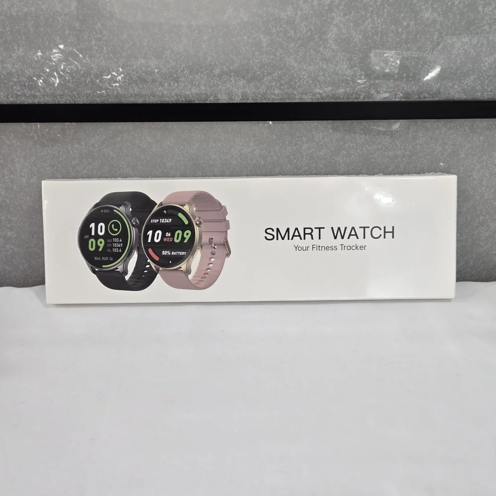 Black Smart Watch Unisex Fitness Tracker Step Counter Compatible Apple & Android
